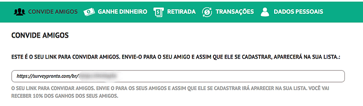 convide amigos Surveypronto